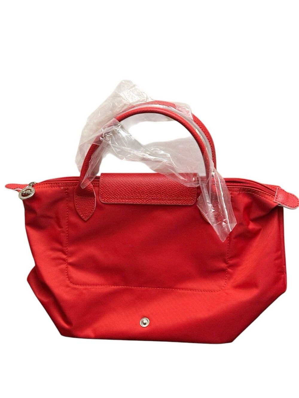 Longchamp Le Pliage Club Medium Top Handle Nylon Tote VERMILLION Red New - Picture 3 of 9